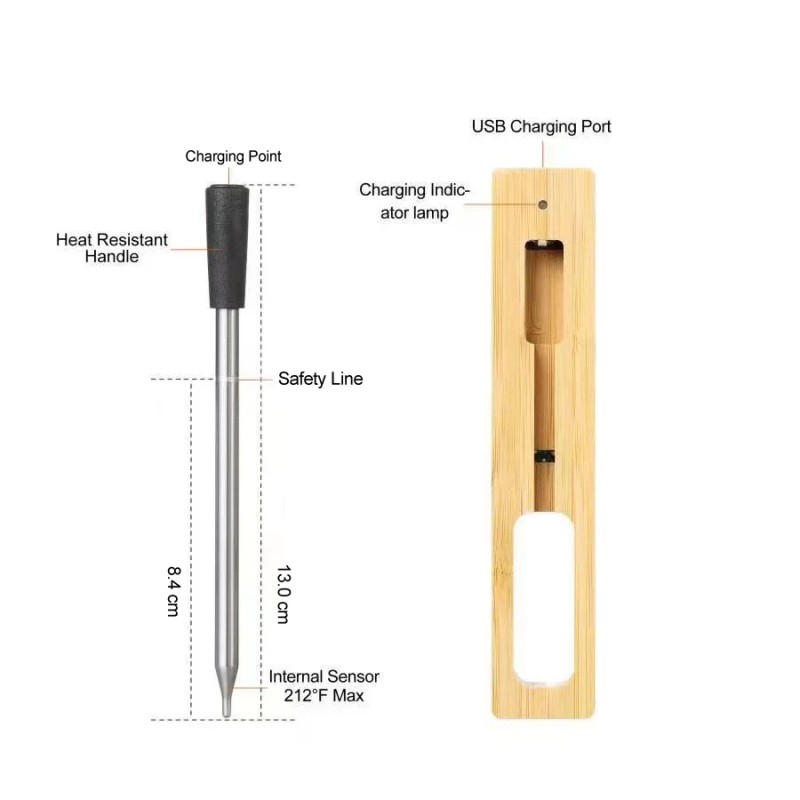 BBQ probe wireless Bluetooth barbecue thermometer kitchen food thermometer barbecue meat thermometer wireless temperature - AliExpress 1420