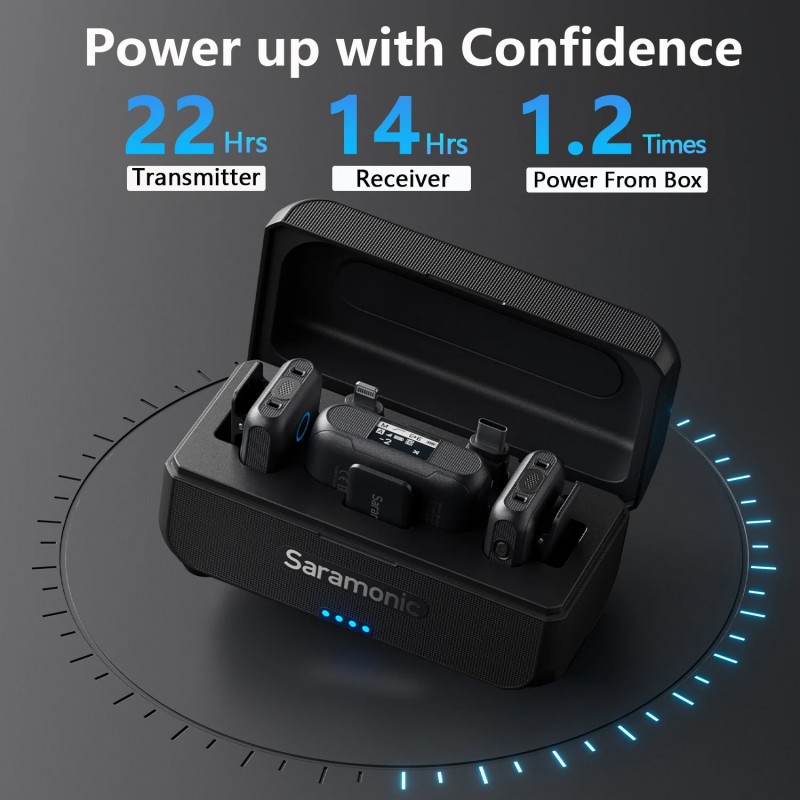 ميكروفون لاسلكي Saramonic Blink500B2+ للياقة لجهاز iPhone وAndroid وكاميرات DSLR وأجهزة USB-C والبث المباشر والتسجيل على YouTube ميكروفون لاسلكي Saramonic Blink500B2+ للياقة لجهاز iPhone وAndroid وكاميرات DSLR وأجهزة USB-C والبث المباشر والتسجيل على YouTube