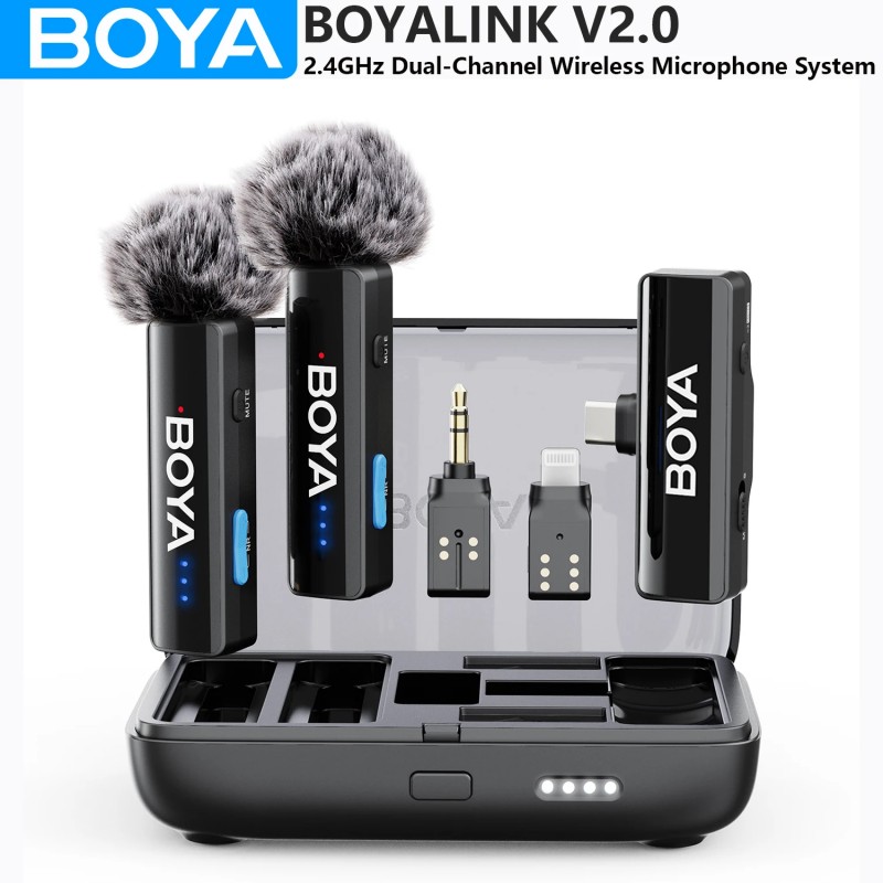 ميكروفون لاسلكي BOYA BOYALINK V2.0 للياقة لجهاز iPhone أو Android أو كاميرات DSLR أو الهواتف الذكية أو الألعاب أو تسجيل الفيديو أو البث المباشر أو مدونة الفيديو ميكروفون لاسلكي BOYA BOYALINK V2.0 للياقة لجهاز iPhone أو Android أو كاميرات DSLR أو الهواتف الذكية أو الألعاب أو تسجيل الفيديو أو البث المباشر أو مدونة الفيديو