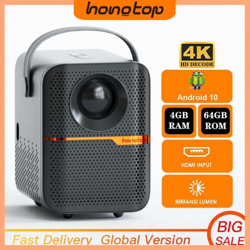 HONGTOP P10 Smart 4K Android WiFi Portable 1080P Home Theater Video LED Bluetooth Mini Projector 4GB 64GB Android 10  Projector - AliExpress 44