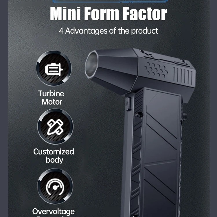 مروحة تيربو نفاثة محمولة ، ومنفاخ هواء ، ومحرك بدون فرش ، ومروحة قناة محمولة باليد ، وشحن من النوع C ، وتنظيف السيارة وتجفيفها 