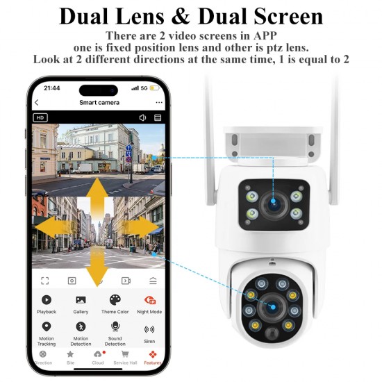 Tuya Solar WiFi كاميرا خارجية مقاومة للماء PIR تتبع تلقائي 12MP Dual Len PTZ كاميرا ذكية بطارية كاميرا مراقبة شبكة الأمن Tuya Solar WiFi كاميرا خارجية مقاومة للماء PIR تتبع تلقائي 12MP Dual Len PTZ كاميرا ذكية بطارية كاميرا مراقبة شبكة الأمن