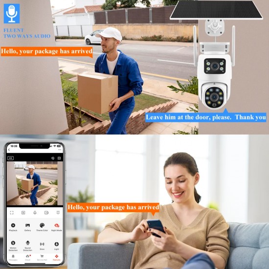 Tuya Solar WiFi كاميرا خارجية مقاومة للماء PIR تتبع تلقائي 12MP Dual Len PTZ كاميرا ذكية بطارية كاميرا مراقبة شبكة الأمن Tuya Solar WiFi كاميرا خارجية مقاومة للماء PIR تتبع تلقائي 12MP Dual Len PTZ كاميرا ذكية بطارية كاميرا مراقبة شبكة الأمن