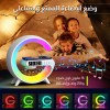 منصة شحن لاسلكي متعدد الوظائف 4 في 1 اضاءة + مكبر صوت + ساعة رقمية + شاحن لاسلكي 15 واط
