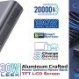 بنك طاقة أنيق مصنوع من الألومنيوم بقدرة 20000 مللي أمبير وقوة 130 وات مزود بشاشة TFT LCD • توصيل طاقة بقدرة 60 وات و100 وات • منفذ QC 3.0 بقدرة 30 وات • شاشة TFT LCD ذكية
