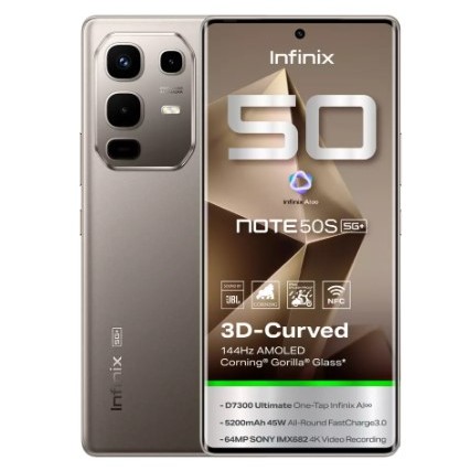 إنفينيكس نوت 50 اس، 5 جي، 256 جيجا، تايتانيوم رمادي إنفينيكس نوت 50 اس، 5 جي، 256 جيجا، تايتانيوم رمادي